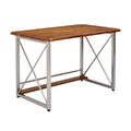 **Mesa de Trabalho com Estrutura Metálica e Superfície de Madeira**