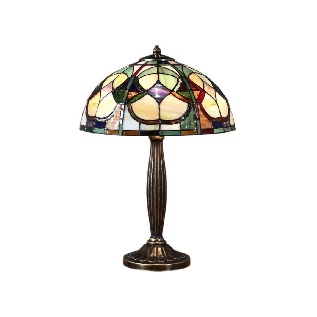 **Lâmpada Tiffany de Mesa - Design Artístico em Vidro Colorido**