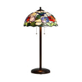 **Lâmpada de Mesa Tiffany com Design Floral Colorido**